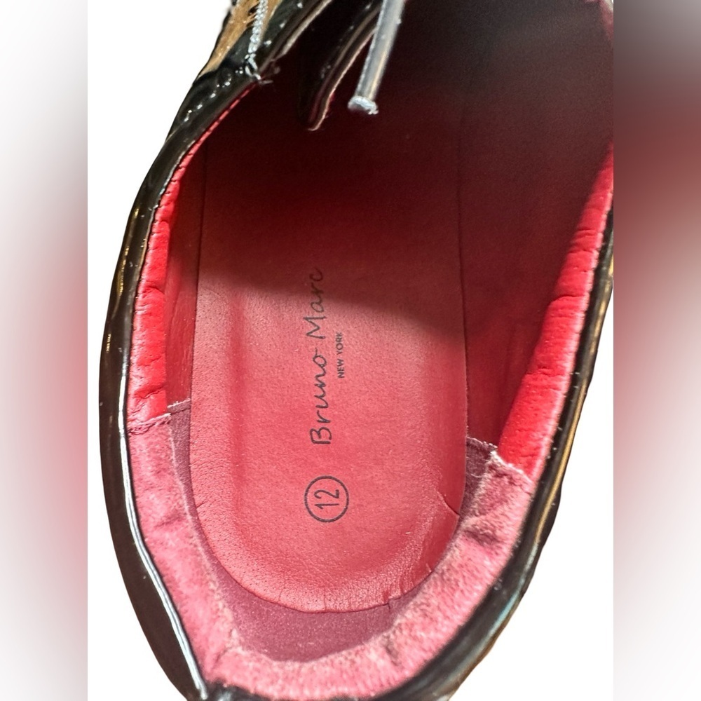 Bruno Marc Shiny Black Shoes Size 12 (Used - Good Condition) - Picture 3 of 8